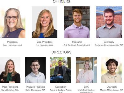 Headshots of board members of AIA Rochester