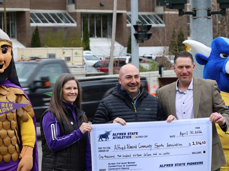 Alfred State and Alfred University present a check