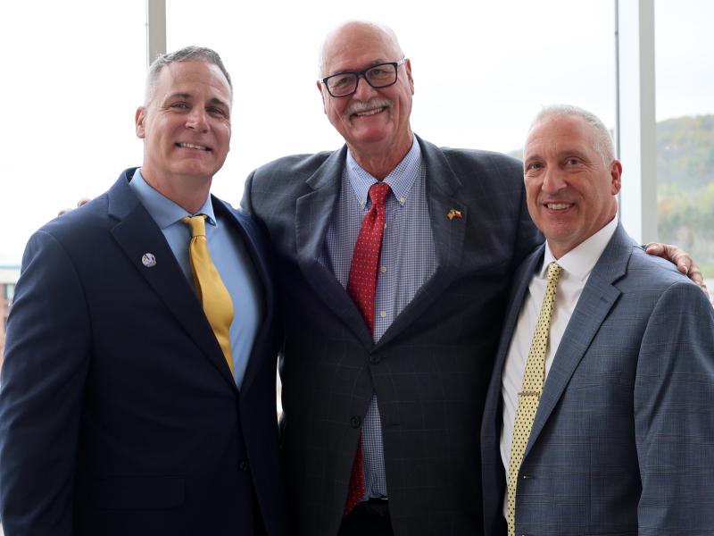 Walter Sass with Alfred State President Steven Mauro and College Council Chair Ron Nasca