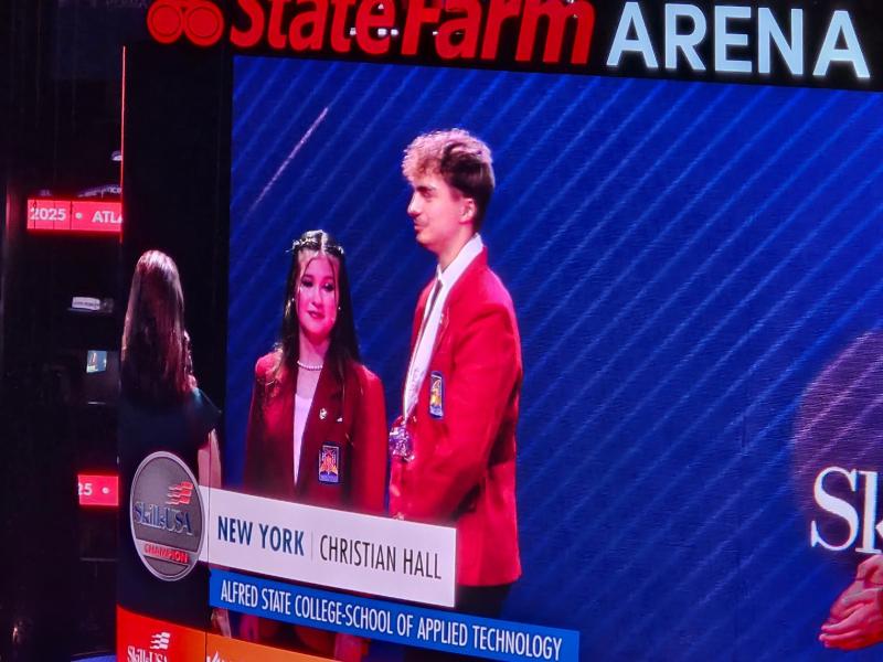 Christian Hall accepts an award at the 2025 SkillsUSA Competition