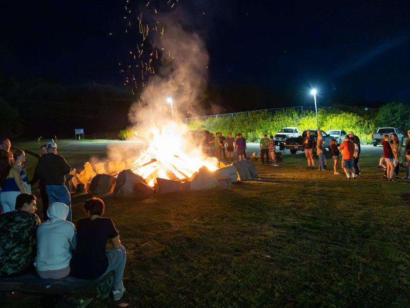 Bonfire during Homecoming 