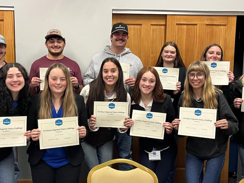 Group of students that participated in the Regional Dairy Challenge