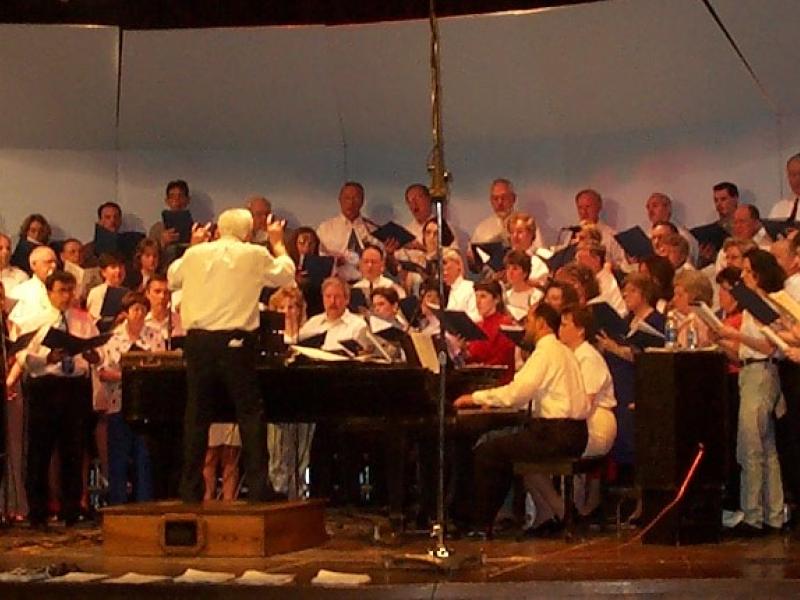 Anthony Cappadonia directs an Alfred State Alumni Choir during a past Spring Concert. The 2023 Spring Concert is scheduled for April 23, 2023, at 2 p.m. in the Cappadonia Auditorium. 