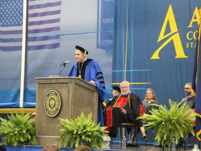 Dr. Mauro addresses the newest Pioneers