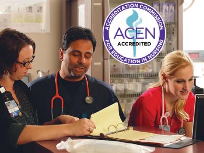 Students work with an instructor.