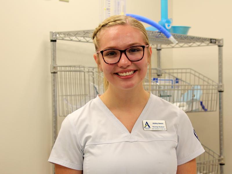 Ashley Ameis in the nursing lab