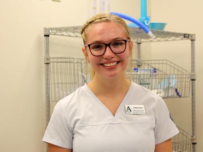 Ashley Ameis in the nursing lab