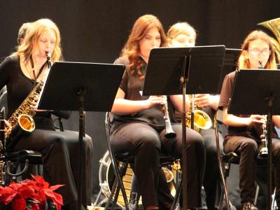 Band members play at a recent concert