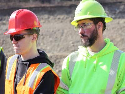 Student looks on during a project