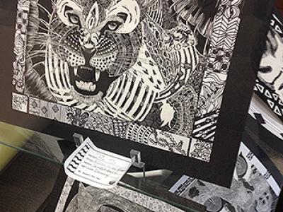 Bath Haverling High School Student Art Hinkle Library Display