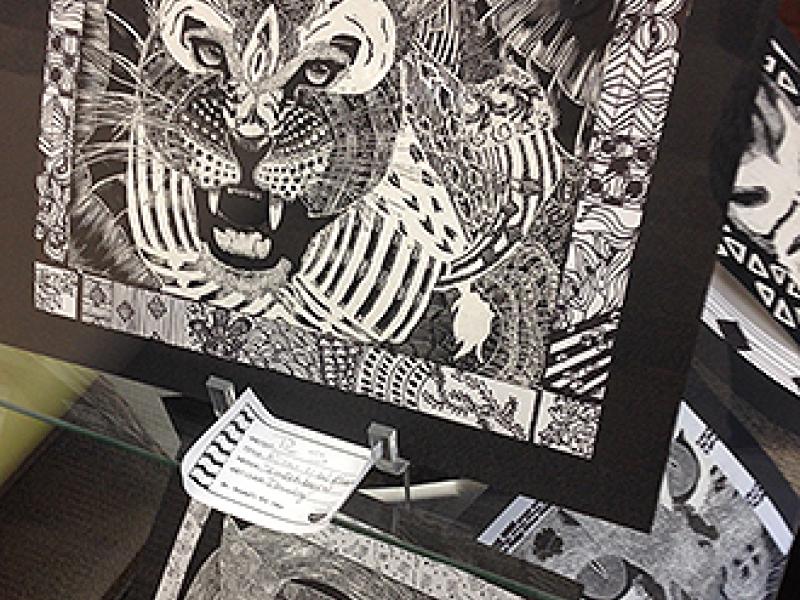 Bath Haverling High School Student Art Hinkle Library Display