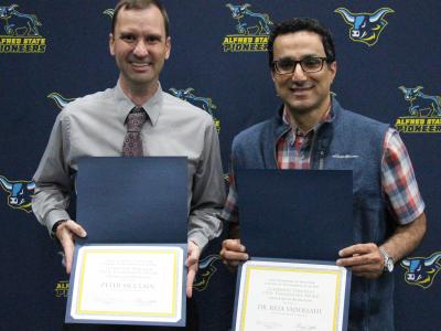 Peter McClain and Dr. Reza Yadollahi were honored with the Leadership through Civic Engagement award.