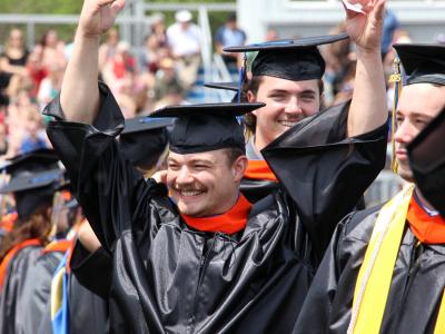 An Alfred State 2023 graduate celebrates