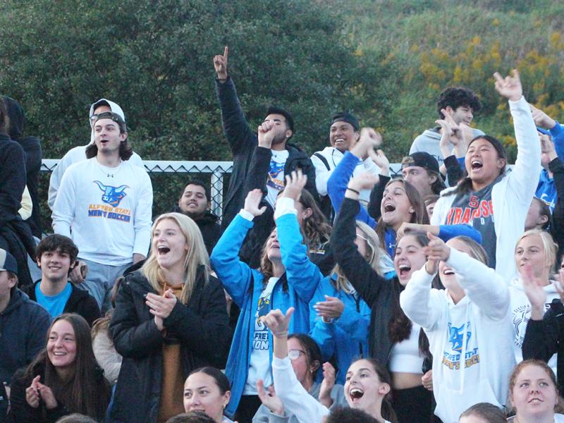 crowd cheering at an athletic event