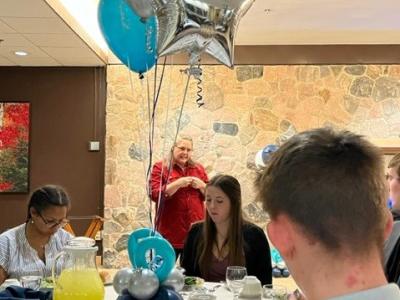 Students at the etiquette dinner