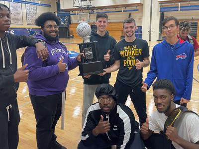Sport Business Club 3v3 Basketball League founders. Back Row (L to R): Brandon Jocelyn, Marcus Lawson, Ben Pollack, Ben Reding, and Nathan Kruckow. Front Row (L to R): Mo Olasupo and Ryan Rosa. Not pictured: Jake Brotherton. 