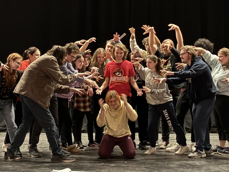 Cast of the Fall Musical at a recent practice