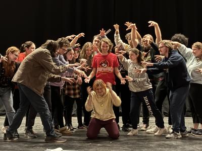 Cast of the Fall Musical at a recent practice