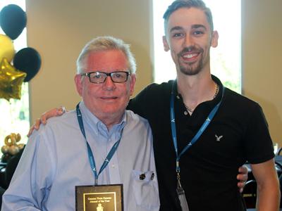 David Gagnon with Nate Hayes at the Gamma Theta Gamma celebration