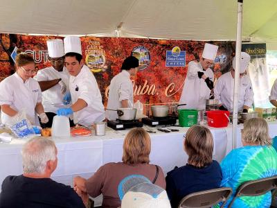 Alfred State students participate in a “Chopped” competition during a past Garlic Festival.