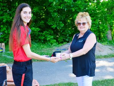 Jenna George with a sponsor