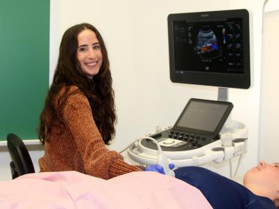 student practices on ultrasound