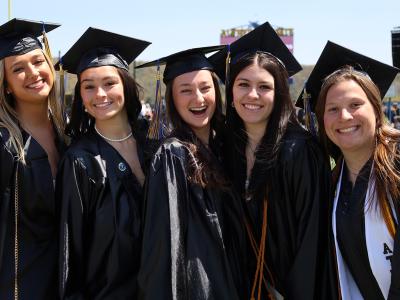 students at commencement ceremonies