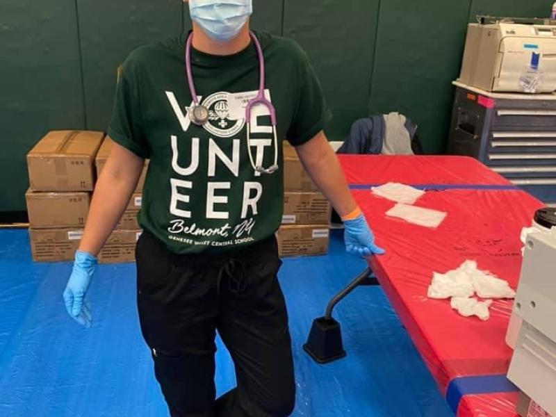 Alfred State assistant Nursing professor Tara Histed works at the event in 2021.