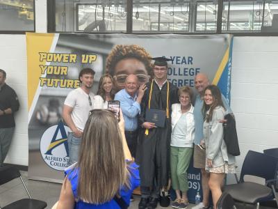 A family celebrates commencement