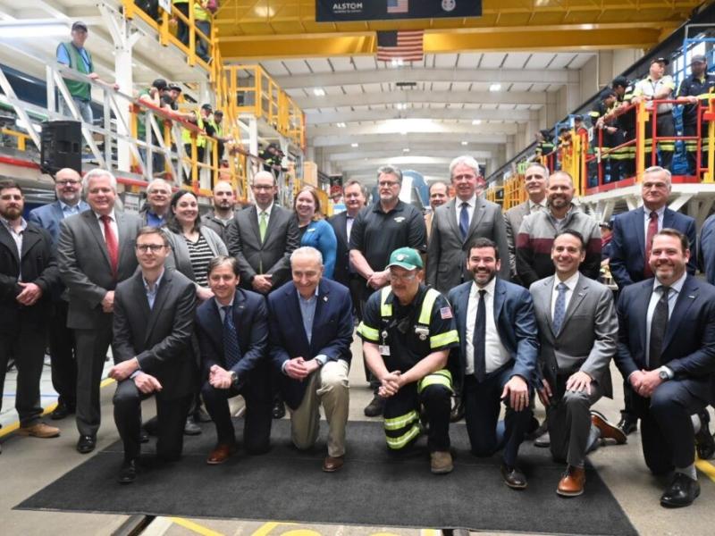 Alfred State College President, Dr. Steven Mauro, is among Southern Tier leaders at the Alstom event with US Senate Majority Leader Chuck Schumer. Alfred State’s partnerships with Alstom are multi-faceted.