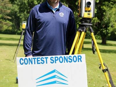 Steven Montgomery with the Trimble Robotic Total Station at the Drive for Development Fund Golf Tournament
