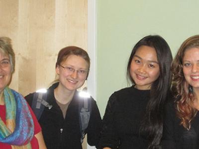 Nadine Hoover and students