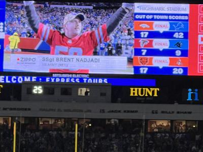 Brent Nadjadi recognized at the Bills game