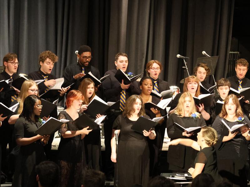 students performing in a concert