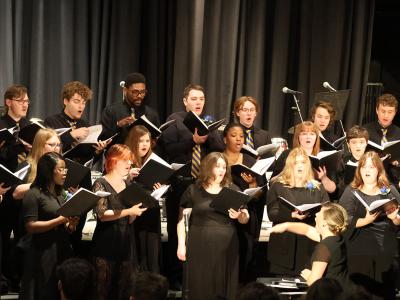 students performing in a concert
