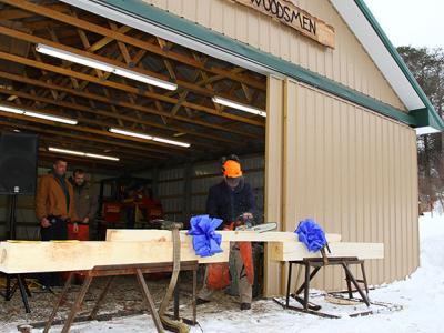President Sullivan at Woodsmen's Club Barn