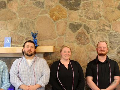 The 2023 inductees into the SALUTE honor society, (From L to R:) Ryan Darrow, Matthew Proper, Jennifer Aul, and Johnathon Helms.