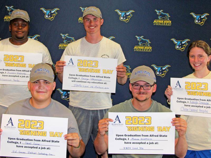 Career Signing Day recognized how students have landed their job prior to graduation at Alfred State and won a statewide award for innovative public relations initiatives.