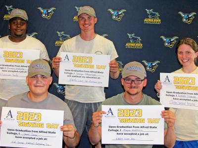Career Signing Day recognized how students have landed their job prior to graduation at Alfred State and won a statewide award for innovative public relations initiatives.