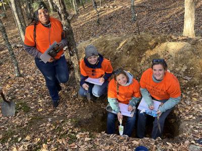 students compete in a soil competition