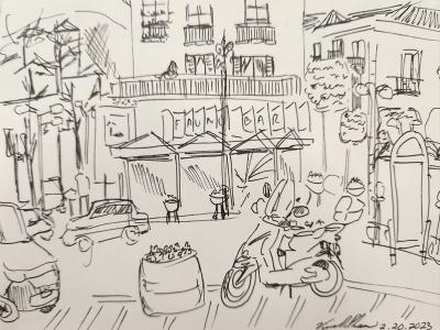 One of the sketches done by Vina Pham during her time in Sorrento, Italy.
