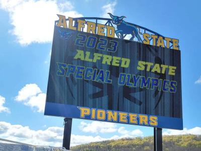 Scoreboard at Pioneer Stadium welcomes Special Olympians