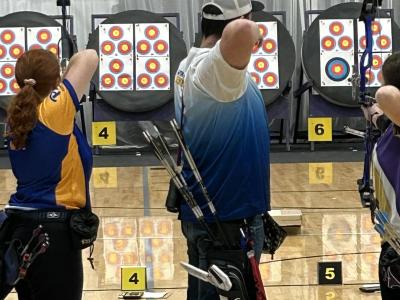 Brandon Stanton takes aim at an archery competition.