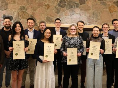 The inaugural class of the Tau Sigma Delta honor society.