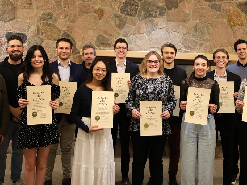 The inaugural class of the Tau Sigma Delta honor society.