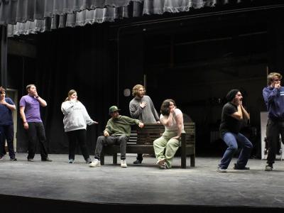 Students rehearse for an upcoming play