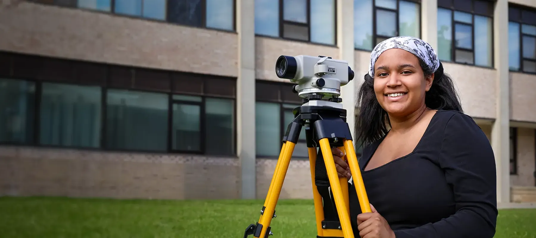 student surveying