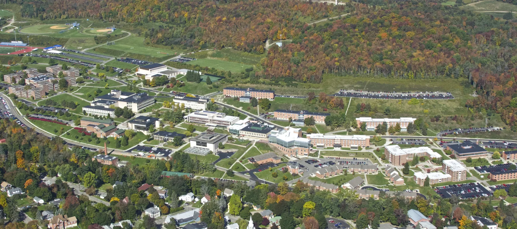 Aerial view of the Alfred State campus.