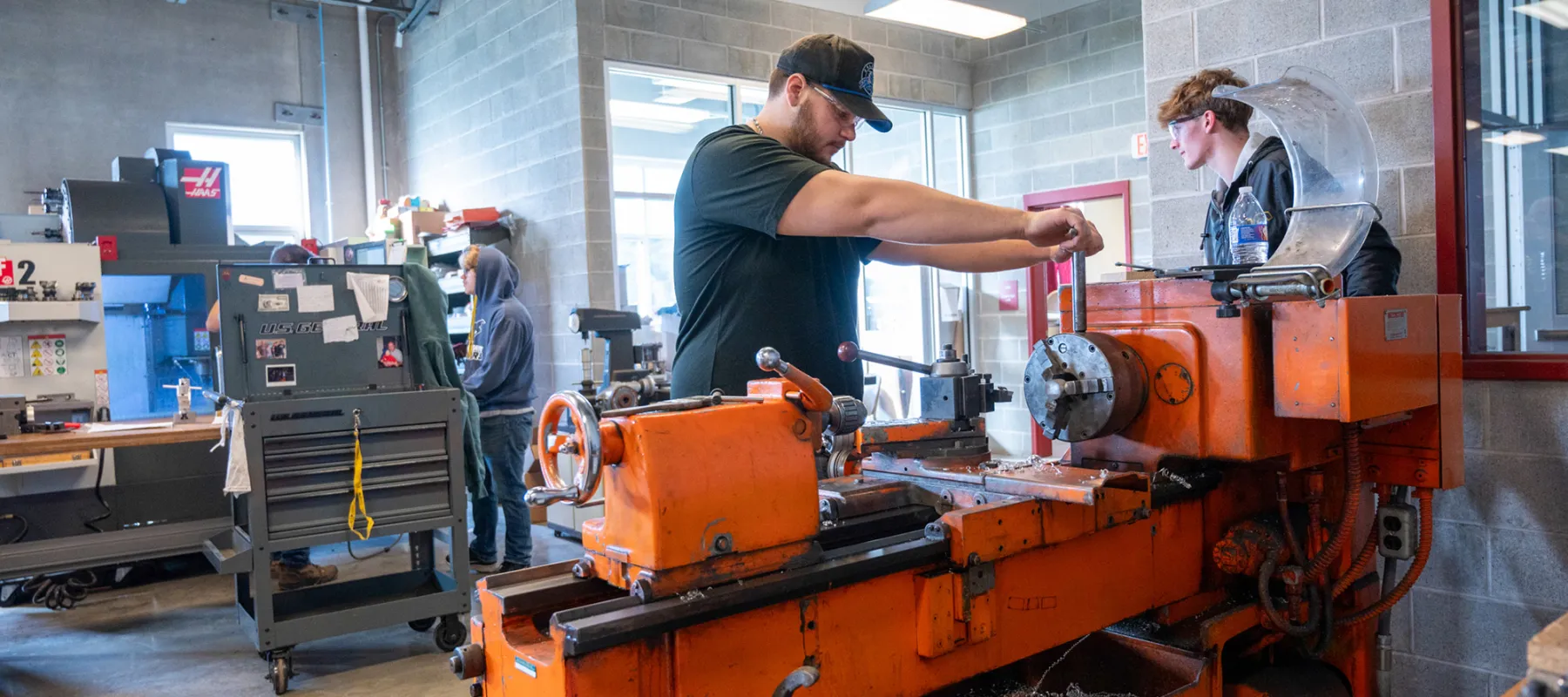 CNC Manufacturing and Machining using lathe on campus.