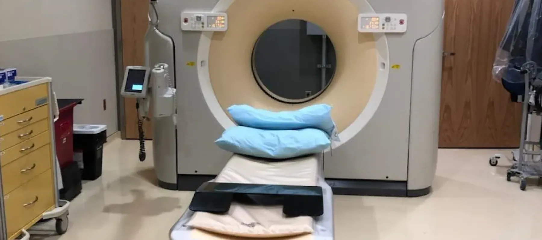 Room with MRI machine in the center.